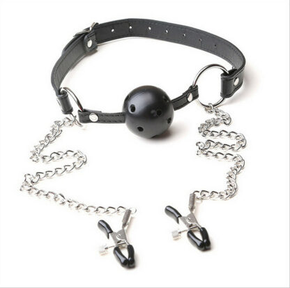 [BM004] BDSM บอลรัดปาก+ที่หนีบหัวนม - Image 2